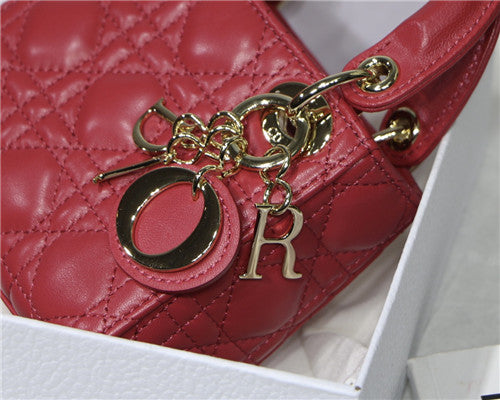 High Quality Luxury Dior Mini Lady Bag Red product detail