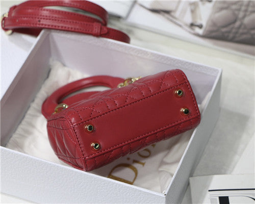 High Quality Luxury Dior Mini Lady Bag Red product detail