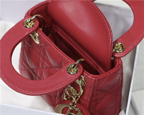High Quality Luxury Dior Mini Lady Bag Red product detail