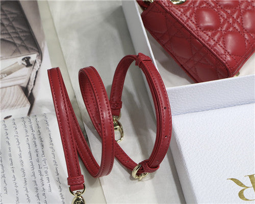 High Quality Luxury Dior Mini Lady Bag Red product detail