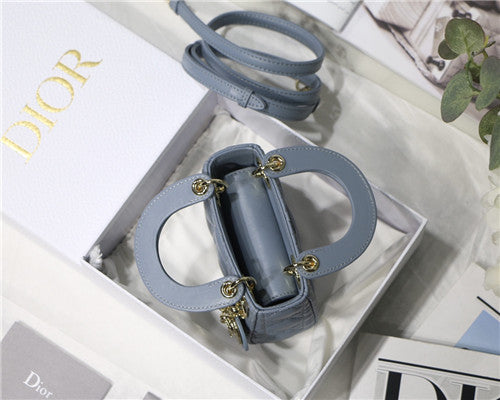 High Quality Luxury Dior Mini Lady Bag Blue product detail