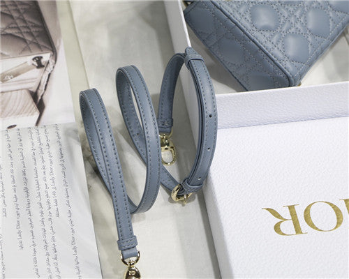 High Quality Luxury Dior Mini Lady Bag Blue product detail
