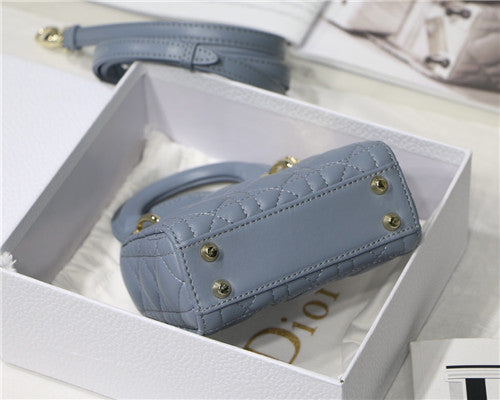 High Quality Luxury Dior Mini Lady Bag Blue product detail