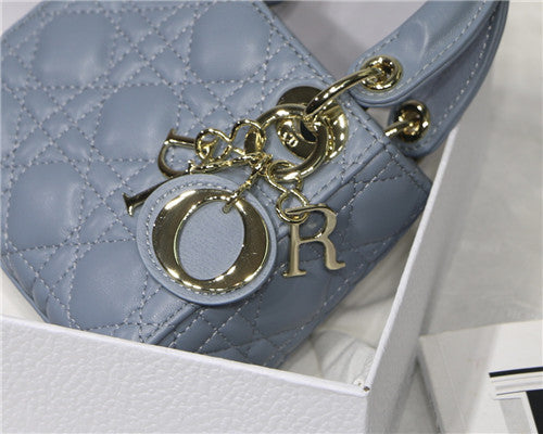 High Quality Luxury Dior Mini Lady Bag Blue product detail