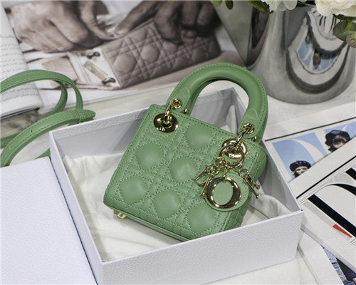High Quality Luxury Dior Mini Lady Bag Green