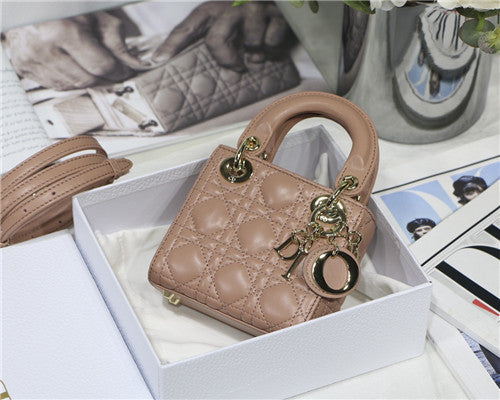 High Quality Luxury Dior Mini Lady Bag Pink