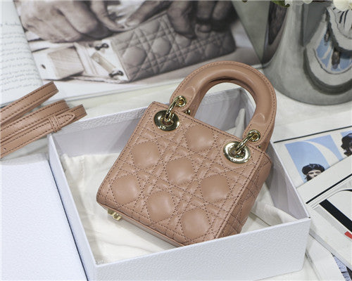 High Quality Luxury Dior Mini Lady Bag Pink alternate view