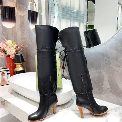 High Quality Luxury Gucci GG Over The Knee Boots – Style 77907 alternate view