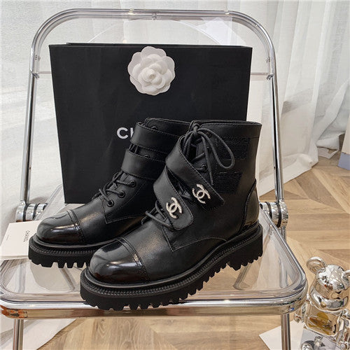High Quality Luxury Chanel Velcro Short Boots – Style 00230 alternate view