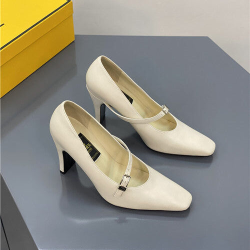 High Quality Luxury Fendi Square Heel High Heels – Style 85715