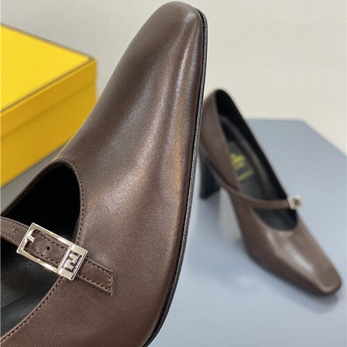 High Quality Luxury Fendi Square Heel High Heels product detail