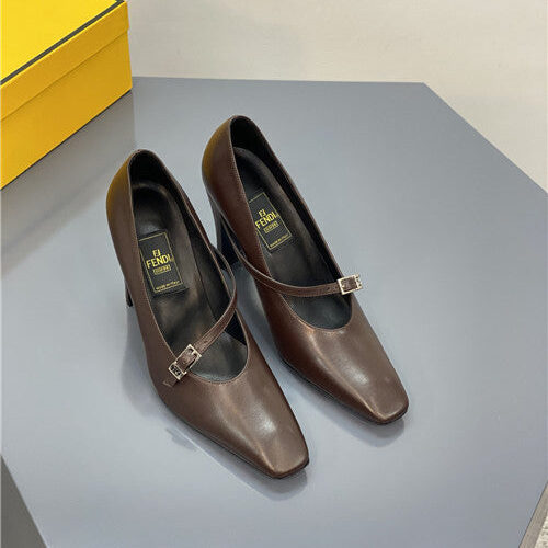 High Quality Luxury Fendi Square Heel High Heels alternate view