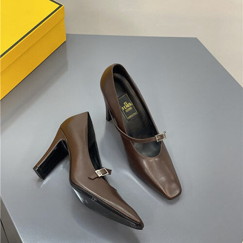 High Quality Luxury Fendi Square Heel High Heels product detail