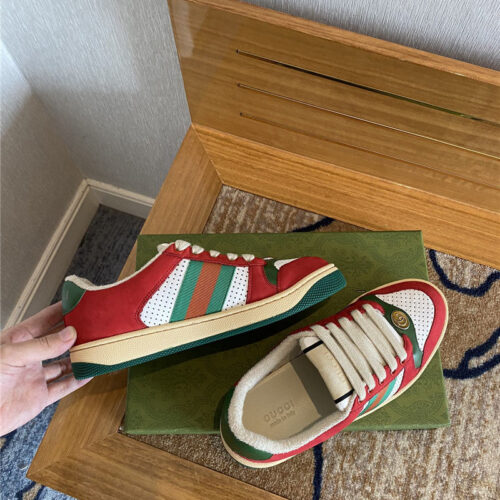 High Quality Luxury Gucci Screener Leather Sneaker Womens – Style 85811 product detail