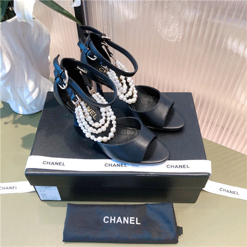 High Quality Luxury Chanel High Heel Pointed Pearl Sandals alternate view