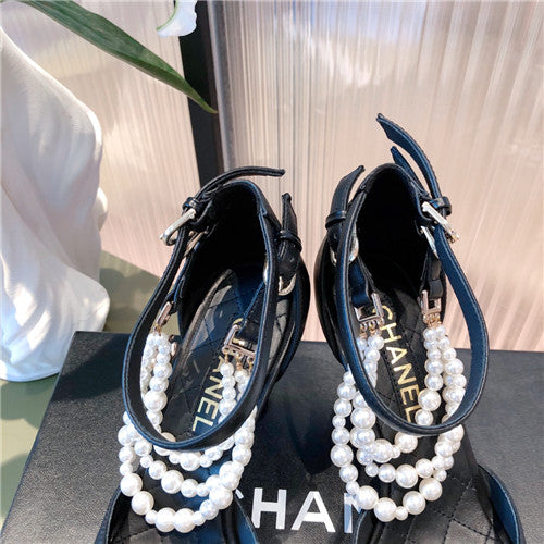 High Quality Luxury Chanel High Heel Pointed Pearl Sandals product detail
