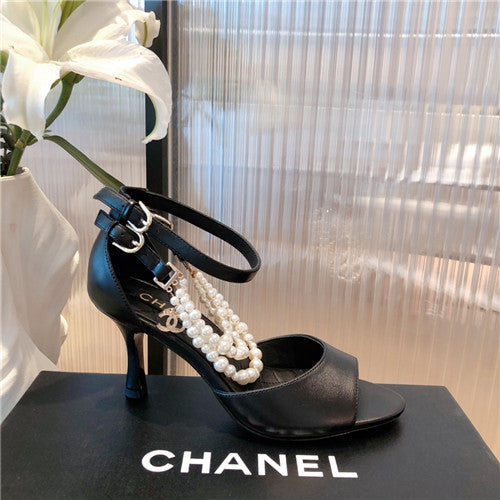 High Quality Luxury Chanel High Heel Pointed Pearl Sandals product detail