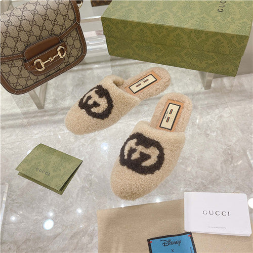 High Quality Luxury Gucci Wool Logo Slippers – Style 09299 product detail