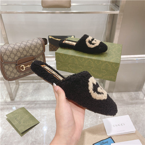 High Quality Luxury Gucci Wool Logo Slippers product detail