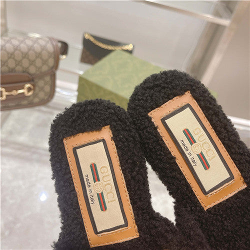 High Quality Luxury Gucci Wool Logo Slippers product detail