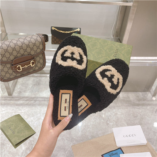 High Quality Luxury Gucci Wool Logo Slippers product detail