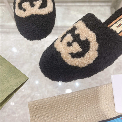 High Quality Luxury Gucci Wool Logo Slippers product detail