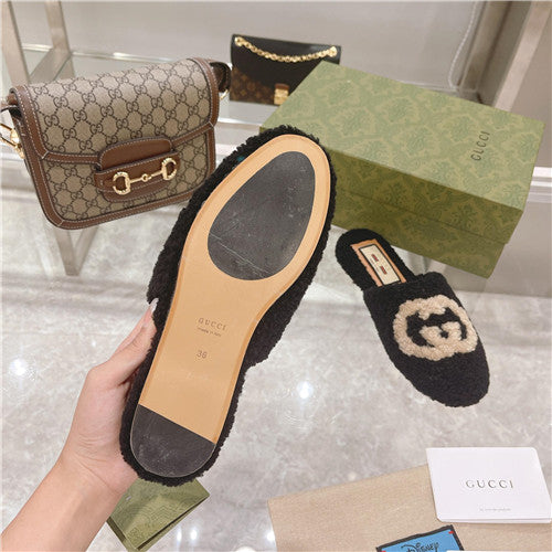 High Quality Luxury Gucci Wool Logo Slippers product detail