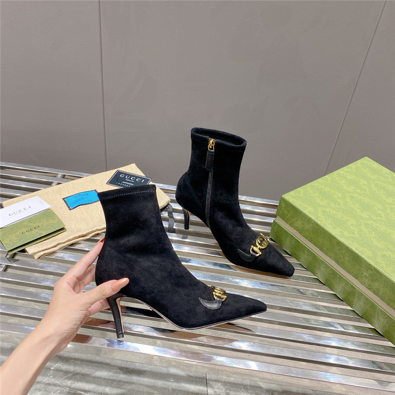 High Quality Luxury Gucci Pointed Toe High-Heeled Ankle Boots – Style 98899 product detail