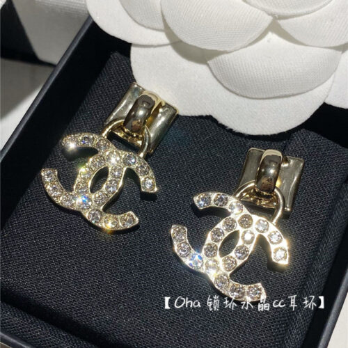 High Quality Luxury Chanel Swarovski Crystal Diamond Earrings – Style 50500 alternate view