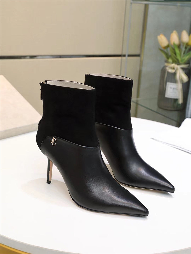 High Quality Luxury Jimmy Choo Pointed High Heel Ankle Boots – Style 41175