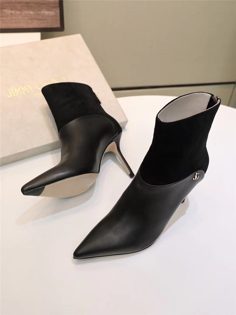 High Quality Luxury Jimmy Choo Pointed High Heel Ankle Boots – Style 41175 product detail