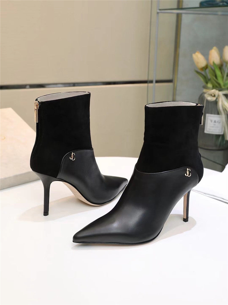 High Quality Luxury Jimmy Choo Pointed High Heel Ankle Boots – Style 41175 product detail