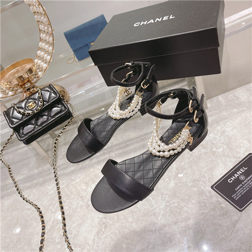 High Quality Luxury Chanel Pearl Sandals Womens – Style 01670