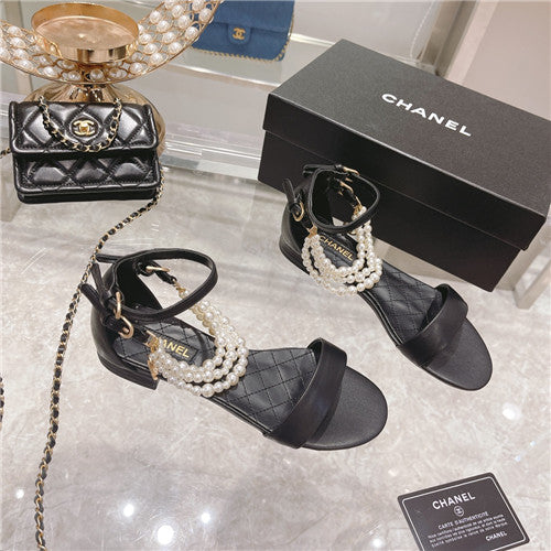 High Quality Luxury Chanel Pearl Sandals Womens – Style 01670 alternate view