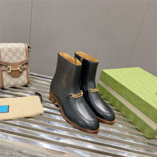 High Quality Luxury Gucci Flat Chain Boots