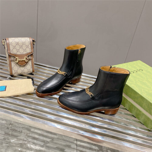 High Quality Luxury Gucci Flat Chain Boots alternate view