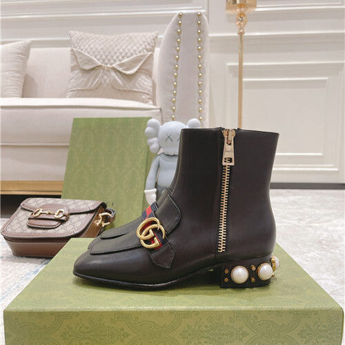 High Quality Luxury Gucci GG Classic Short Boots – Style 47987 alternate view