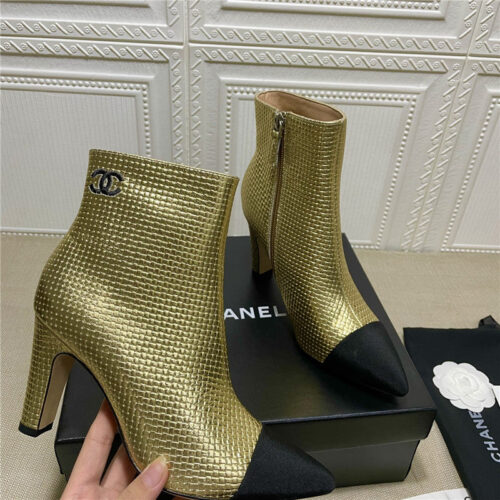High Quality Luxury Chanel High-Heeled Ankle Boots – Style 14054 product detail