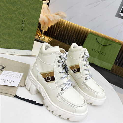 High Quality Luxury Gucci Horsebit Platform Martin Boots