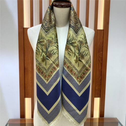 High Quality Luxury Dior Patchwork Rosiers Square Scarf – Style 25596 alternate view