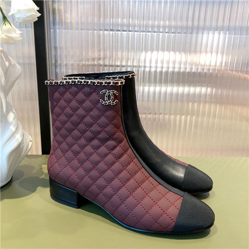 High Quality Luxury Chanel Chunky Heel Ankle Boots – Style 40038