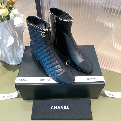 High Quality Luxury Chanel Chunky Heel Ankle Boots – Style 36646 alternate view