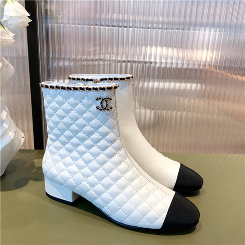 High Quality Luxury Chanel Chunky Heel Ankle Boots – Style 67718