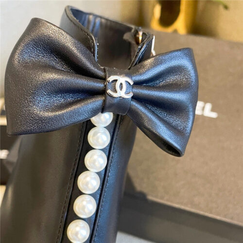 High Quality Luxury Chanel Pearl Bow Boots – Style 85926 product detail