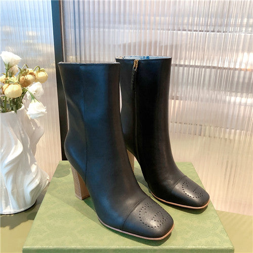 High Quality Luxury Gucci Chunky Heel Ankle Boots – Style 51635 alternate view