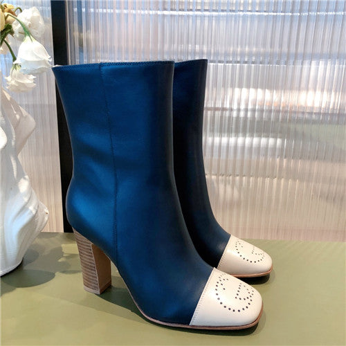 High Quality Luxury Gucci Chunky Heel Ankle Boots