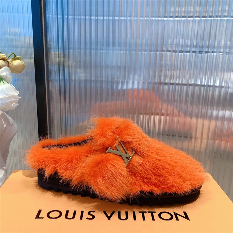 High Quality Luxury Louis Vuitton Mink Fur Slippers product detail