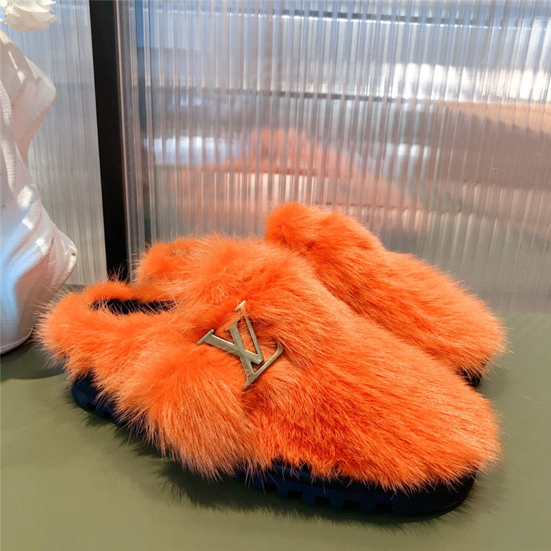 High Quality Luxury Louis Vuitton Mink Fur Slippers product detail