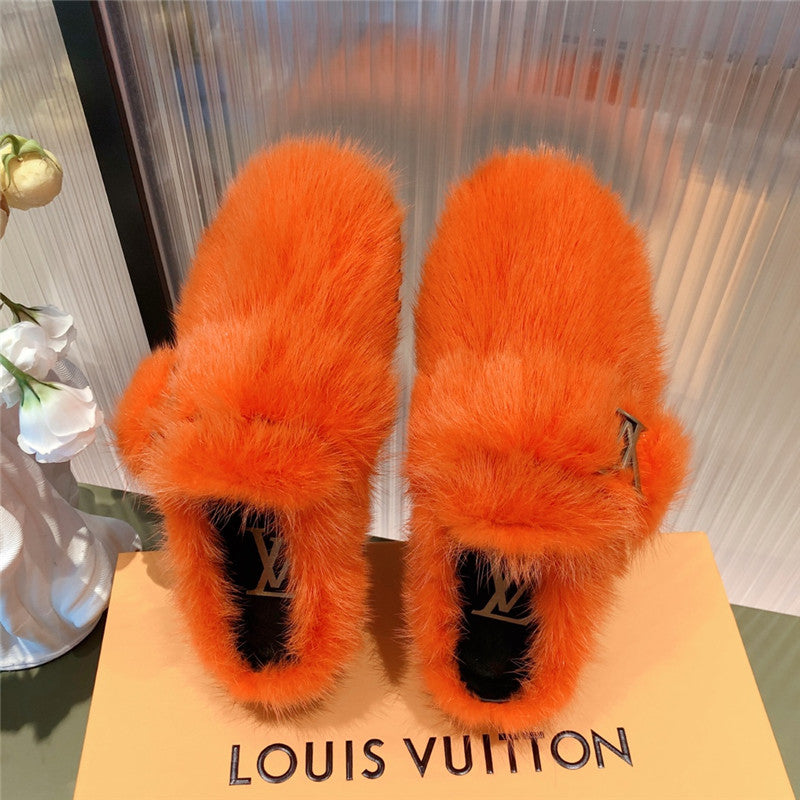 High Quality Luxury Louis Vuitton Mink Fur Slippers product detail