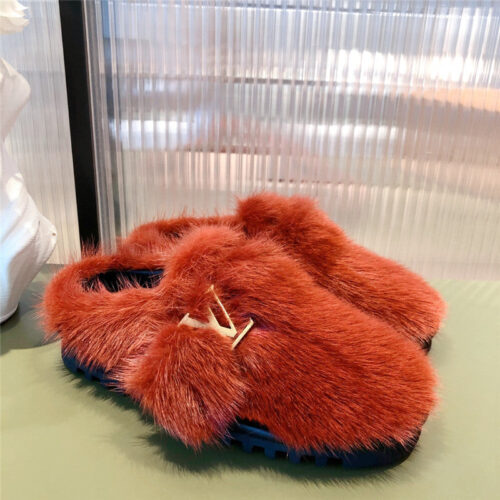 High Quality Luxury Louis Vuitton Mink Fur Slippers – Style 16067 product detail